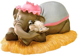 WDCC Disney Classics Dumbo And Mrs Jumbo Baby Of Mine with Lithograph Porcelain Figurine