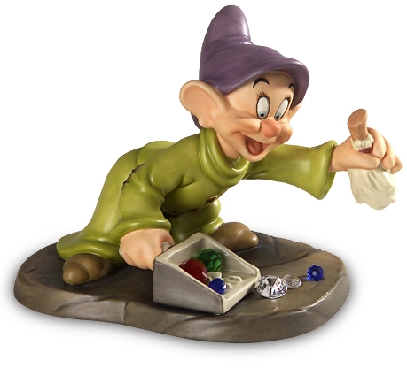WDCC Disney Classics Snow White Dopey We Pick Up Everything In Sight Porcelain Figurine
