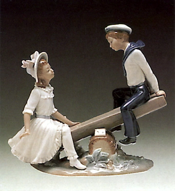 Lladro See Saw 1974-91 Porcelain Figurine