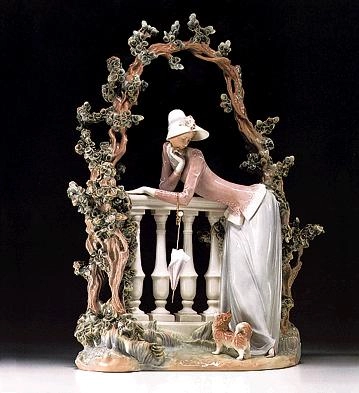 Lladro In The Balustrade  1974-98 *** Porcelain Figurine