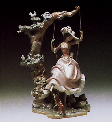 Lladro Victorian Girl on Swing 1974-89 Porcelain Figurine