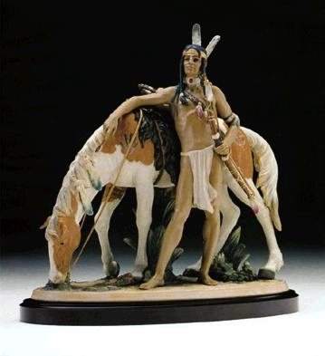 Lladro Indian Brave 1994-98 Porcelain Figurine