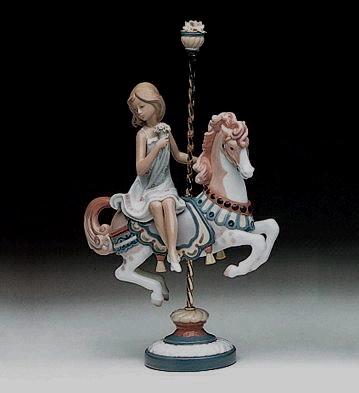 Lladro Girl On Carousel Horse 1985-2000 Porcelain Figurine