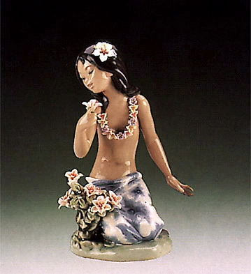 Lladro In A Tropical Garden 1985-95 Porcelain Figurine