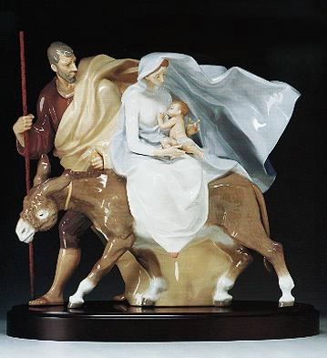 Lladro Flight To Egypt 1989-2000 Porcelain Figurine