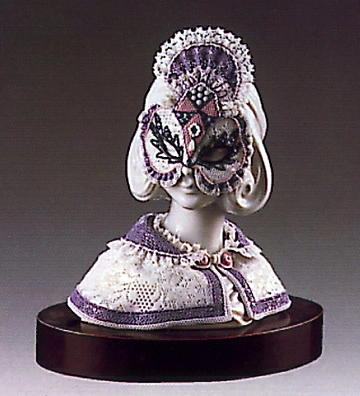 Lladro Mardi Gras Bust #2 1989-91 Porcelain Figurine