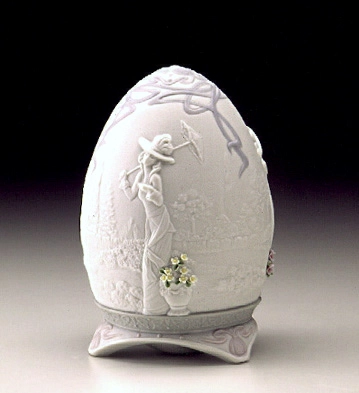 Lladro Parisian Afternoon 2000 Egg Porcelain Figurine