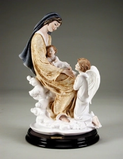 Giuseppe Armani Madonna And Child With Angel Sculpture
