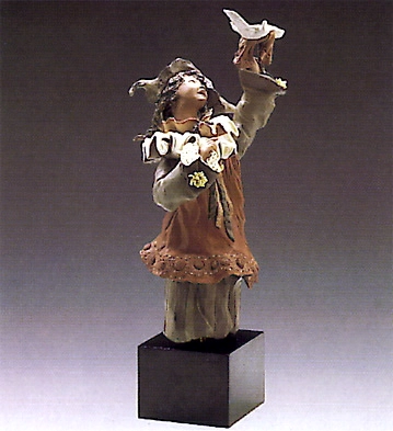 Lladro Harlequin With Dove Goyesca Porcelain Figurine