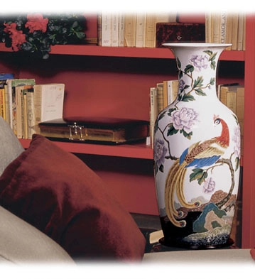 Lladro Oriental Bird Vase 2     (300) Porcelain Figurine