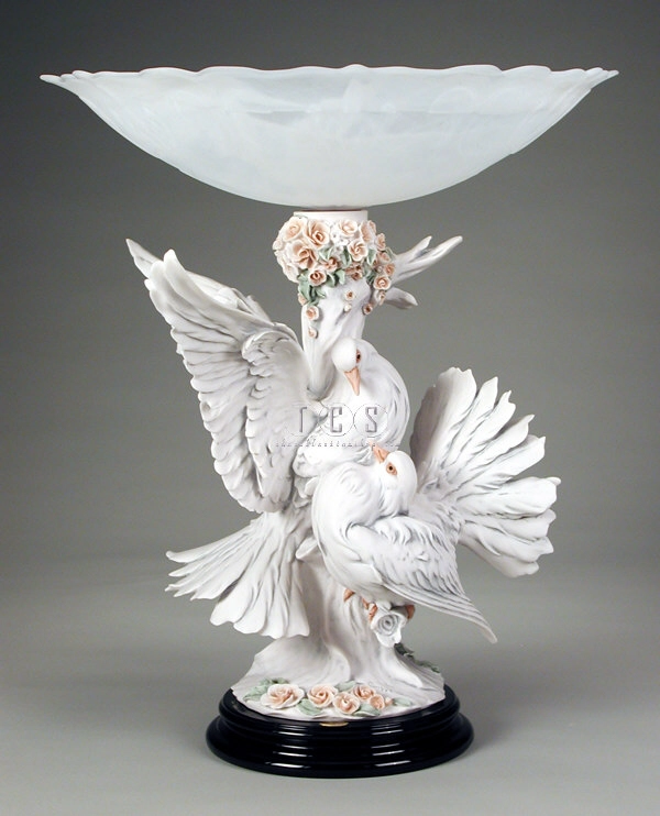 Giuseppe Armani The Doves With Flowers Centerpiece 
