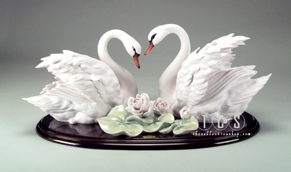 Giuseppe Armani Two Swans & Flowers 