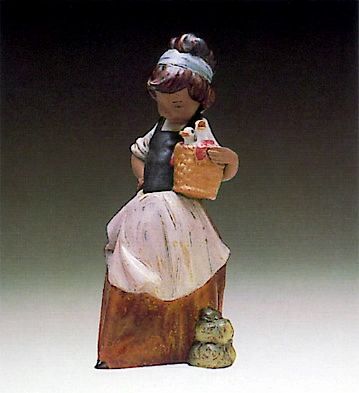 Lladro Marujita With Two Ducks 1980-93 Porcelain Figurine