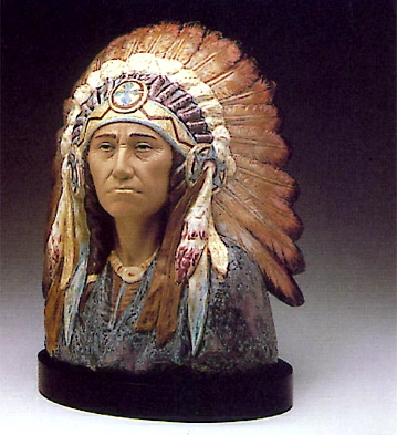 Lladro Indian Chief 1983-88 Porcelain Figurine