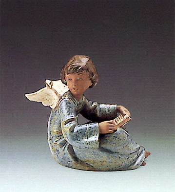 Lladro Angel And Friend 1989-94 Porcelain Figurine