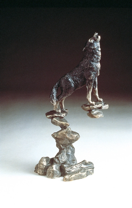 Mark Hopkins Wolf Bronze Sculpture