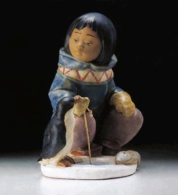Lladro Little Fisherman 1994-99 Porcelain Figurine