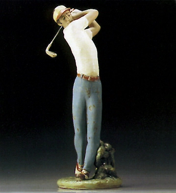 Lladro Golfer On The Green 1995-00 Porcelain Figurine
