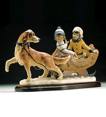Lladro Sleigh Ride 1996-99 Porcelain Figurine