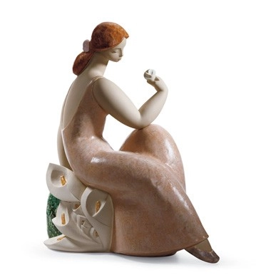 Lladro Lady With Lilies II Porcelain Figurine
