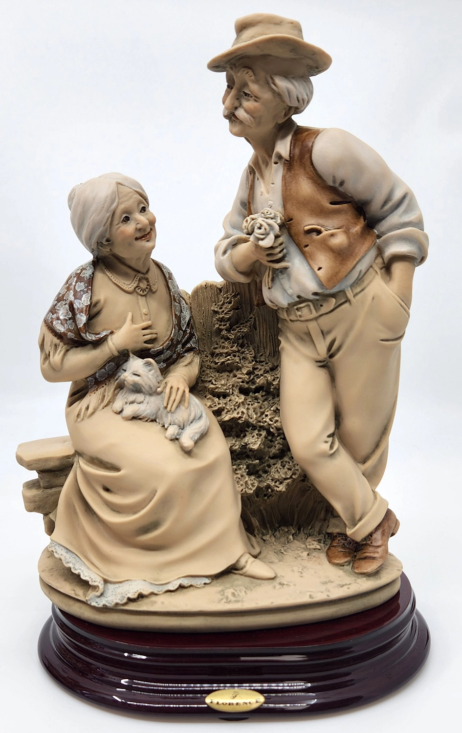 Giuseppe Armani Old Couple Talking Sculpture