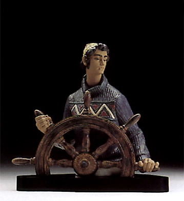 Lladro At The Helm Le3500 1994-98 Porcelain Figurine