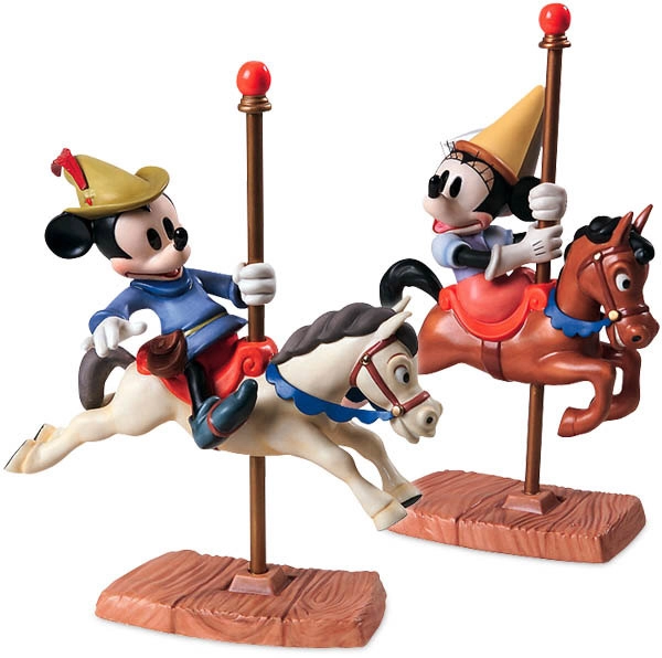 WDCC Disney Classics Brave Little Taylor Mickey And Minnie Mouse Carousel Sweethearts Porcelain Figurine