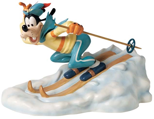 WDCC Disney Classics Art Of Skiing Goofy All Downhill From Here Porcelain Figurine