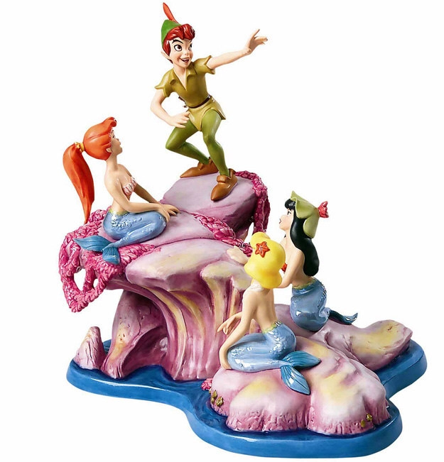 WDCC Disney Classics Peter Pan And The Mermaids Spinning A Spellbinding Story Porcelain Figurine