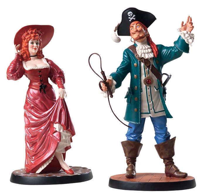 WDCC Disney Classics Pirates Of The Caribbean Auctioneer And Redhead Porcelain Figurine