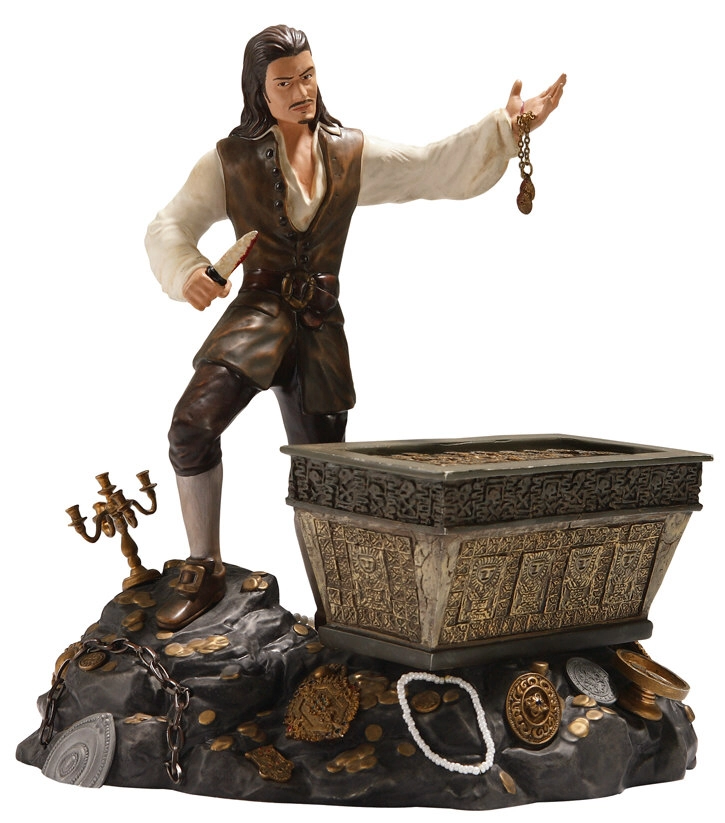 WDCC Disney Classics Pirates Of The Caribbean Will Turner And Treasure Chest Bloodstained Bravado Porcelain Figurine