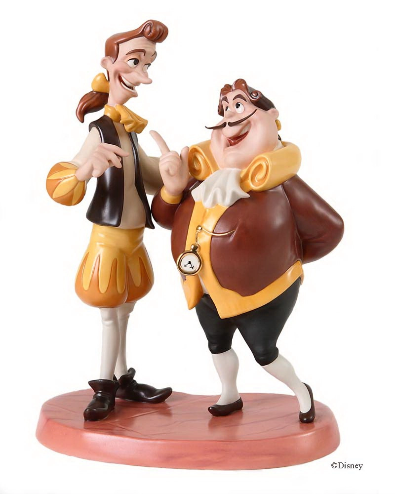 WDCC Disney Classics Beauty And The Beast Cogsworth & Lumiere Porcelain Figurine