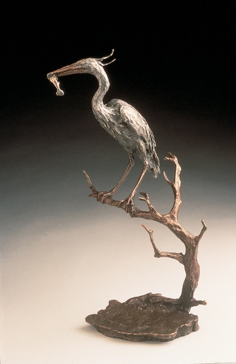 Mark Hopkins Heron Bronze Sculpture