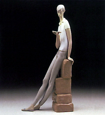 Lladro Boy Student 1969-78 Porcelain Figurine