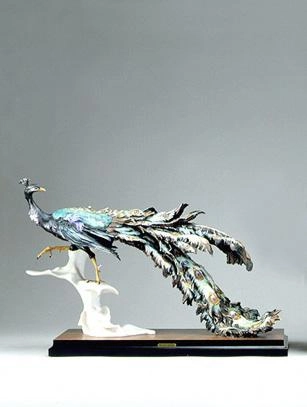 Giuseppe Armani Peacock Lifted Claw Sculpture