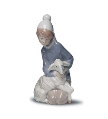 Lladro Shepherd with Lamb Porcelain Figurine