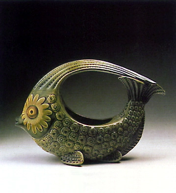 Lladro Fish Centerpice (green) 1970-74 Porcelain Figurine