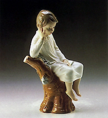 Lladro Little Boy Thinking 1974-93 Porcelain Figurine