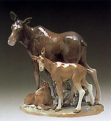 Lladro Elk Family 1978-81 Porcelain Figurine
