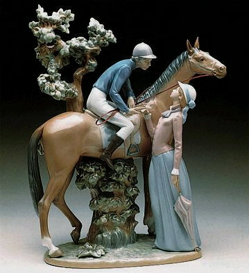 Lladro Jockey With Lass 1979-00 Porcelain Figurine
