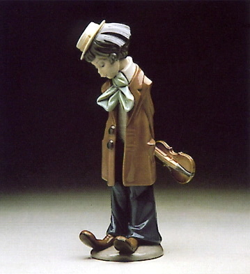 Lladro Clown with Violin 1980-85 Porcelain Figurine