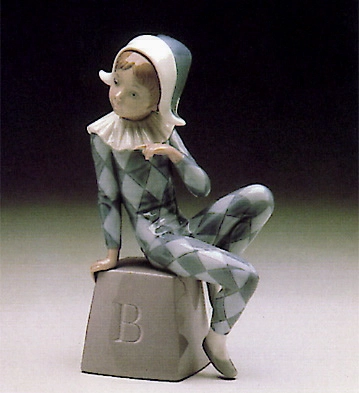 Lladro Harlequin Letter B 1980-85 Porcelain Figurine
