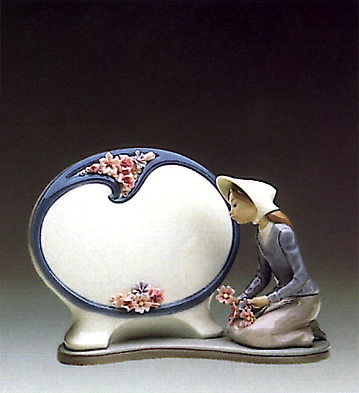 Lladro A Thought For Today Plaque 1984-86 Porcelain Figurine