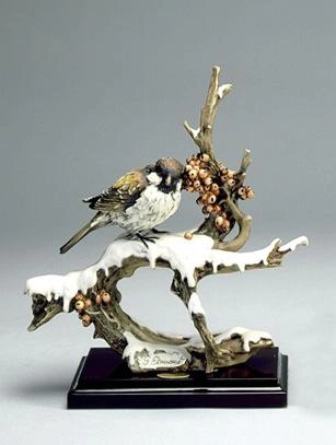 Giuseppe Armani Sparrow On Snow Sculpture