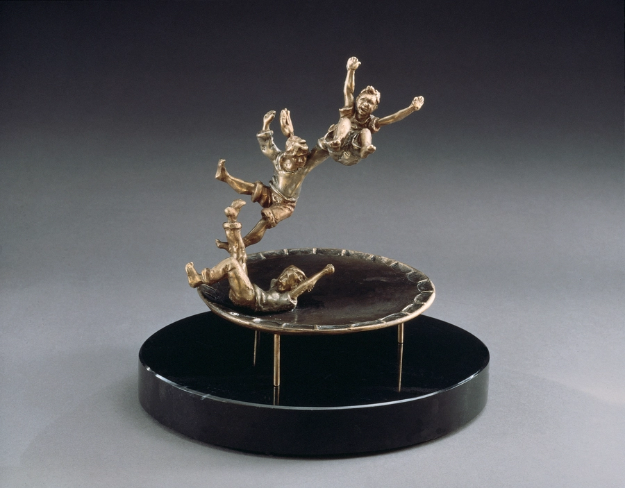Mark Hopkins Jumpin Bronze Sculpture