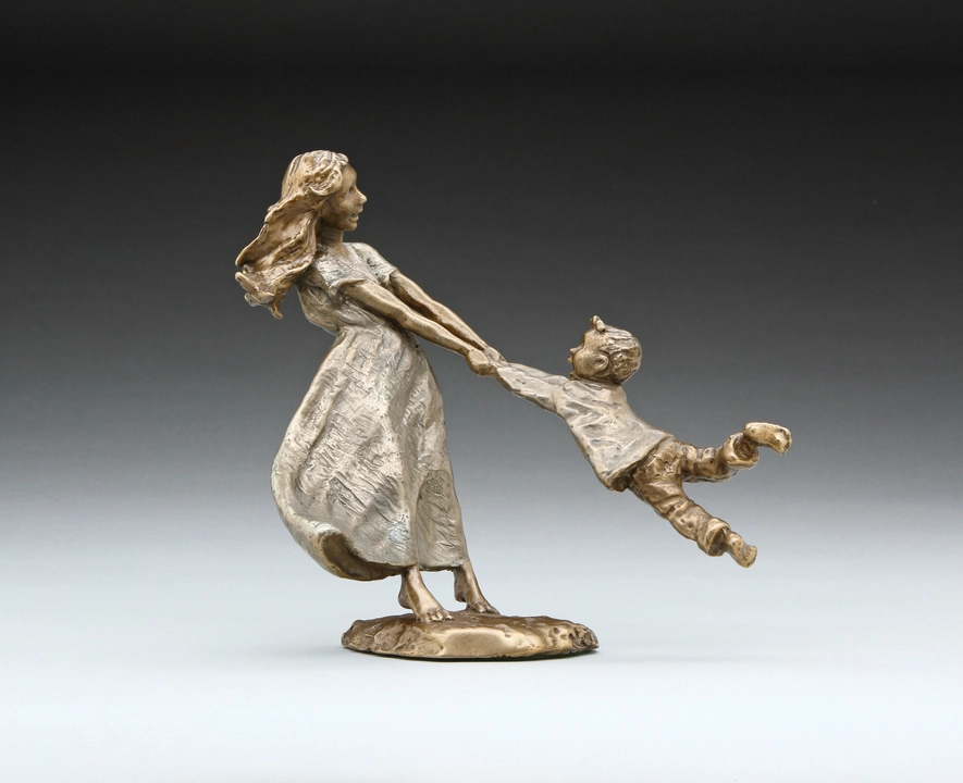 Mark Hopkins Swing Me (boy) Bronze Sculpture