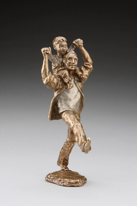 Mark Hopkins Shoulder Ride (boy) Bronze Sculpture