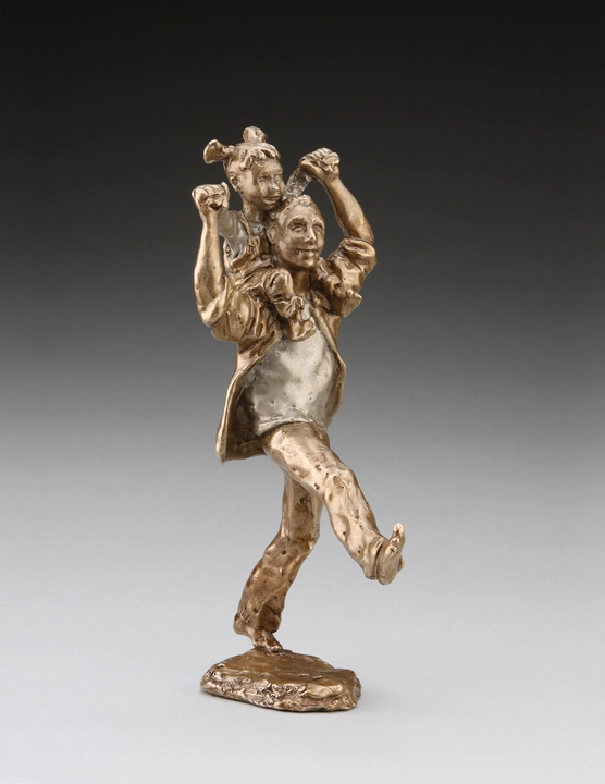Mark Hopkins Shoulder Ride (girl) Bronze Sculpture