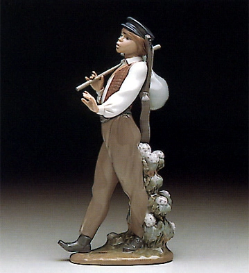 Lladro Wandering Minsteral 1990-93 Porcelain Figurine