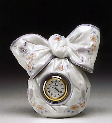 Lladro Bow Clock 1993-00 Porcelain Figurine